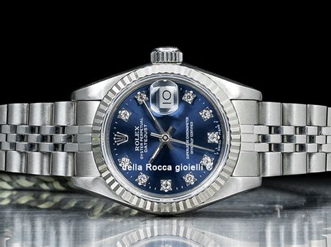 rolex donna quadrante blu datejust brillanti|orologi lady datejust.